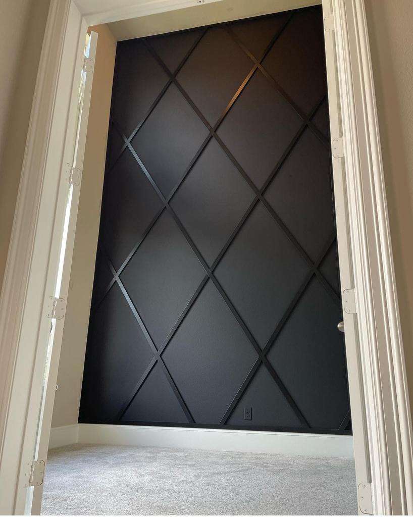 glossy black accent wall